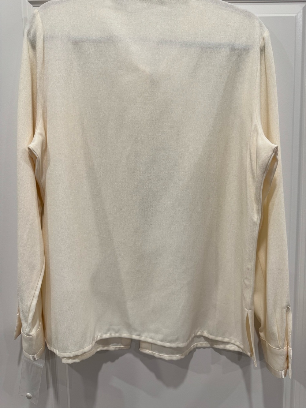 Cream Satin-Trim Blouse - Picture 9 of 9